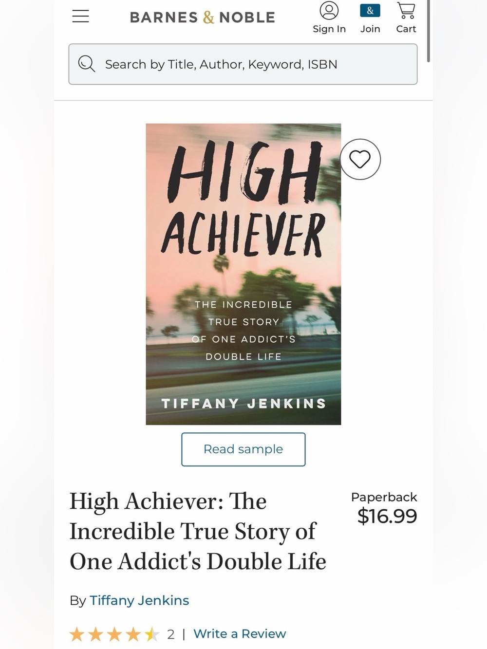 Barnes & Noble - Pink and Green "High Achiever" Paperback